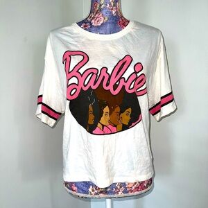 Barbie Crop Top Jersey Style T Shirt NWT
